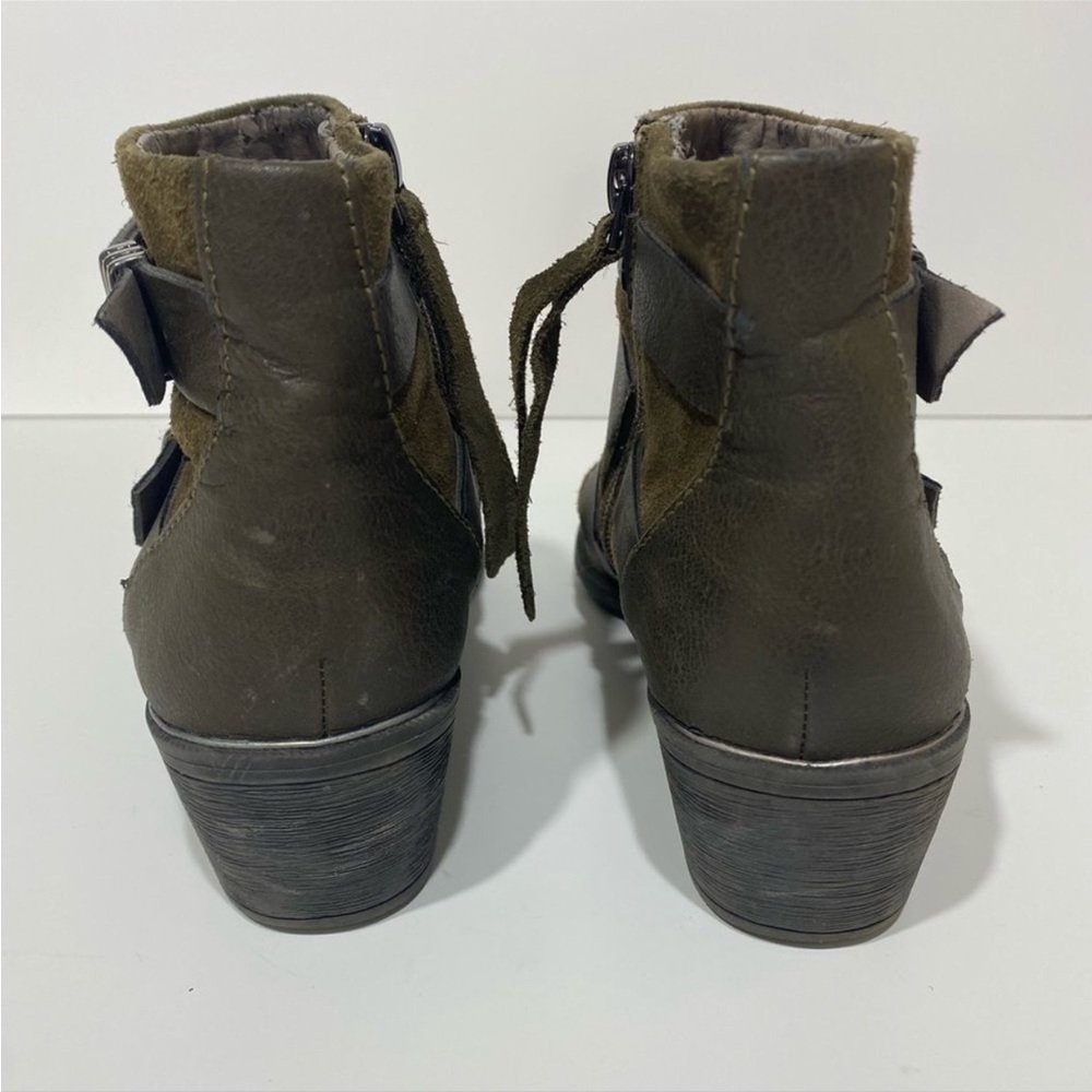 SAM EDELMAN | Harley Moss Green Suede Heeled Ankle Booties Boots - Picture 7 of 7